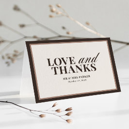 Tarjeta De Agradecimiento Brown Neutral | Classic Luxe Wedding