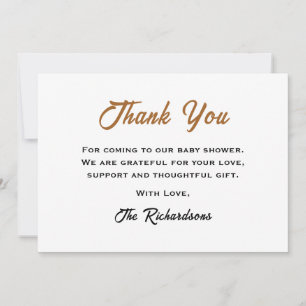 Tarjeta De Agradecimiento Brown Teddy Bear Baby Shower Podemos Esperar