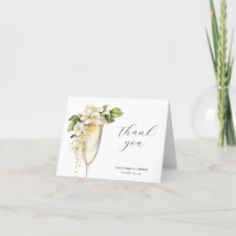 Tarjeta De Agradecimiento Brunch and Bubbly Elegal Bridal Shower