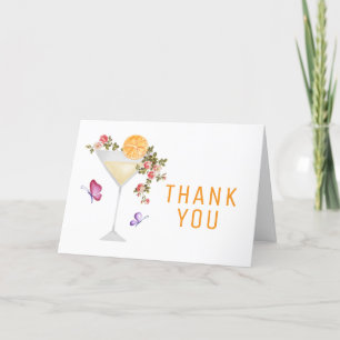 Tarjeta De Agradecimiento Brunch Bubbly Spring Floral Champagne Baby Shower
