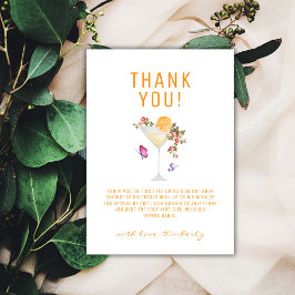 Tarjeta De Agradecimiento Brunch Bubbly Summer Floral Champagne Baby Shower