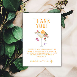 Tarjeta De Agradecimiento Brunch Bubbly Summer Floral Champagne Baby Shower
