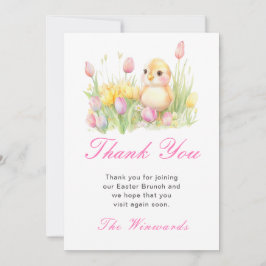 Tarjeta De Agradecimiento Brunch de Pascua de Chick primaveral