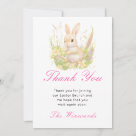 Tarjeta De Agradecimiento Brunch de Pascua de conejo de primavera