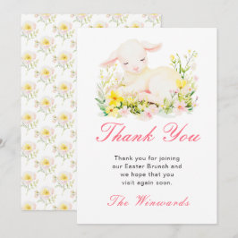 Tarjeta De Agradecimiento Brunch de Pascua de Cordero de Primavera