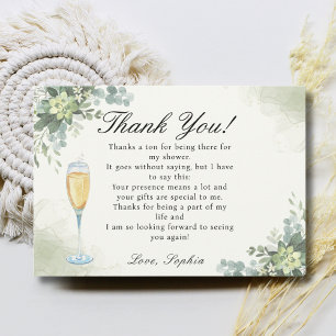 Tarjeta De Agradecimiento Brunch y Bubbly Glass of Champange