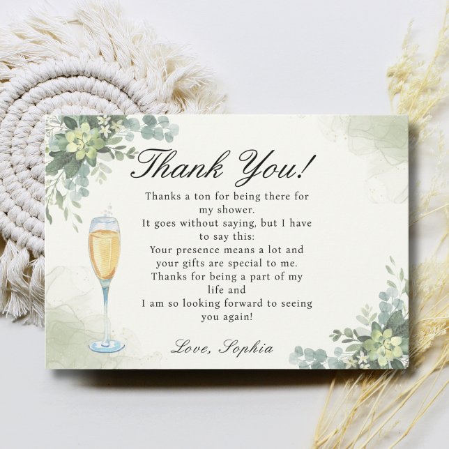 Tarjeta De Agradecimiento Brunch y Bubbly Glass of Champange  (Subido por el creador)