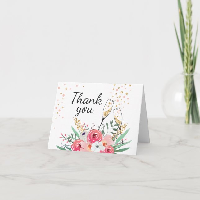 Tarjeta de agradecimiento Brunch y Champagne Flora (Anverso)