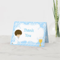 Brunette Boy First Communition Damask 'Gracias