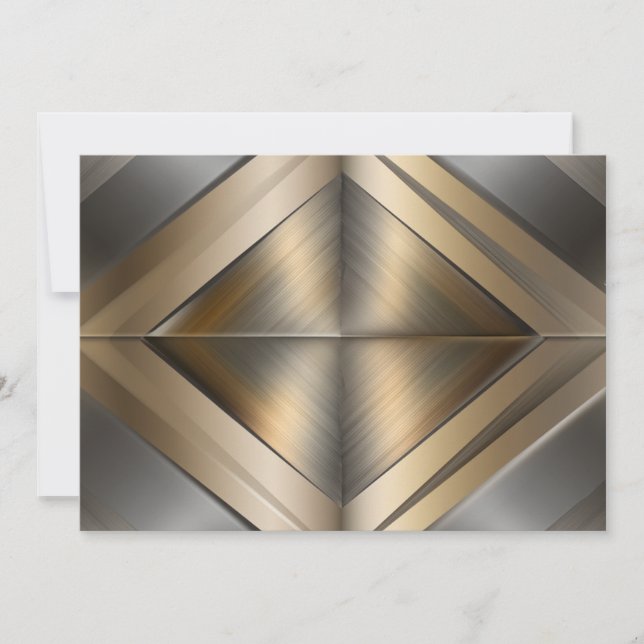 Tarjeta De Agradecimiento Brushed Metallic Geometric Diamond Pattern (Anverso)