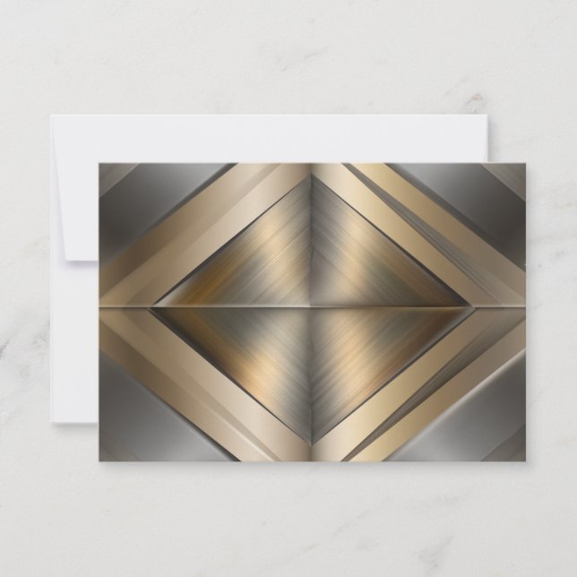 Tarjeta De Agradecimiento Brushed Metallic Geometric Diamond Pattern (Anverso)