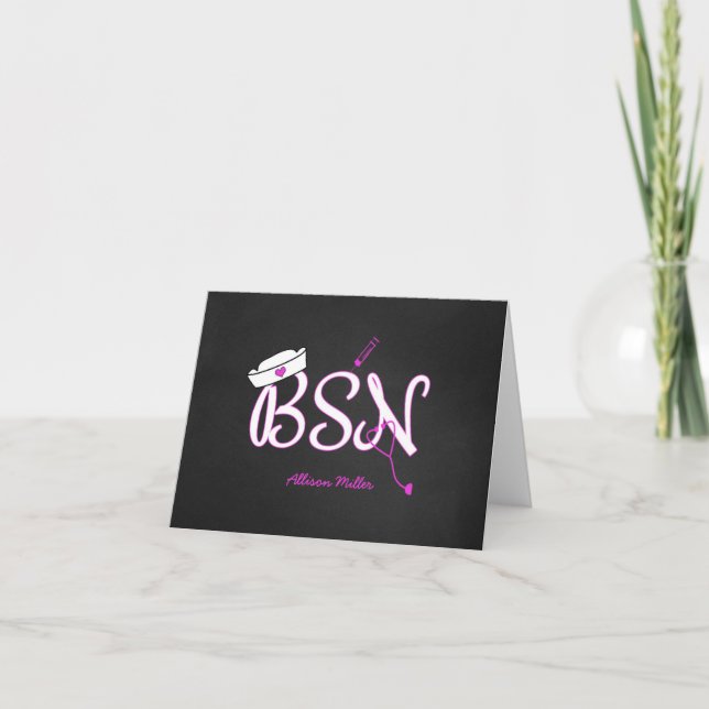 Tarjeta De Agradecimiento BSN personalizados le agradecen cardan, graduación (Anverso)