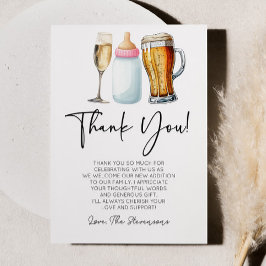 Tarjeta De Agradecimiento Bubbles Brews and Diapers Too! Baby Shower