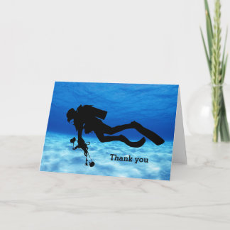 Tarjeta De Agradecimiento Buceo con escafandra