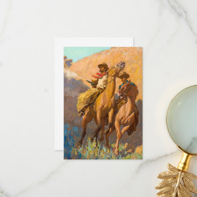 Tarjeta De Agradecimiento Buck Peters, Ranchman por Maynard Dixon (Anverso/Reverso In Situ)