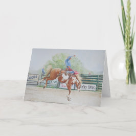 Tarjeta De Agradecimiento Bucking Bronc Rodeo Horse Art Note Card
