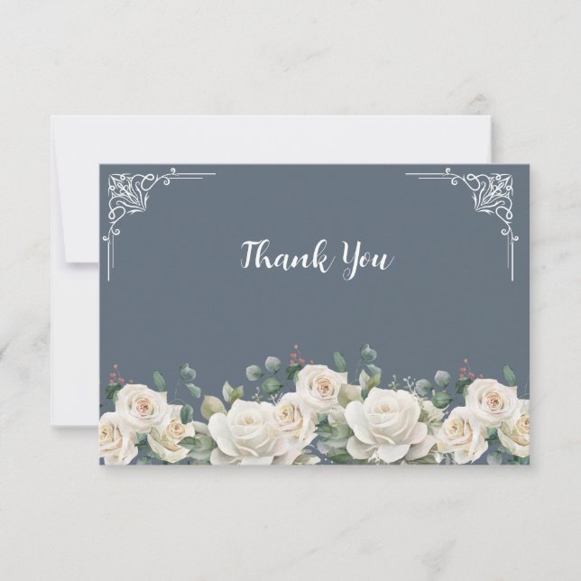 Tarjeta De Agradecimiento Budget Purple Florals Bridgerton Bridal Shower (Anverso)