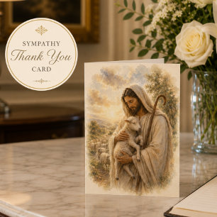 Tarjeta De Agradecimiento Buen Pastor católico simpatía gracias