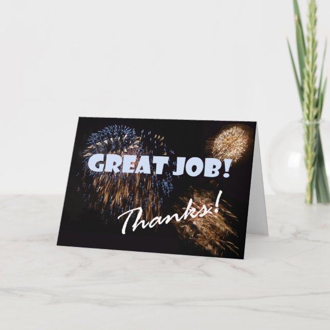 Tarjeta De Agradecimiento ¡Buen trabajo, gracias! (Anverso)