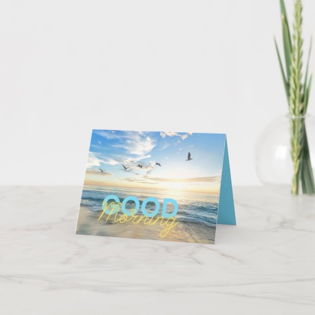 Tarjeta De Agradecimiento Buenos días cielo azul (Anverso)