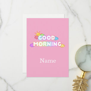 Tarjeta De Agradecimiento Buenos Días Sol Kawaii y Nubes Arcoíris