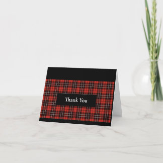 Tarjeta De Agradecimiento Buffalo Escocesa Tartan Plaid Checkered