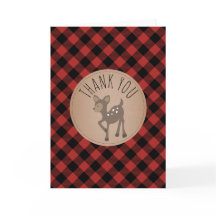 Buffalo Plaid Deer Baby Shower Gracias