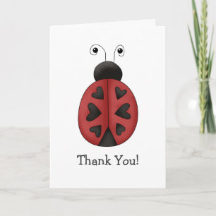 Tarjeta De Agradecimiento Buggin usted · Corazones de la mariquita