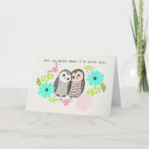 Tarjeta De Agradecimiento Búho búho amor Aniversario de San Valentín Pareja
