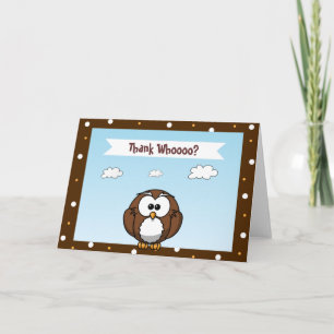 Tarjeta De Agradecimiento Búho lindo Gracias Cartas
