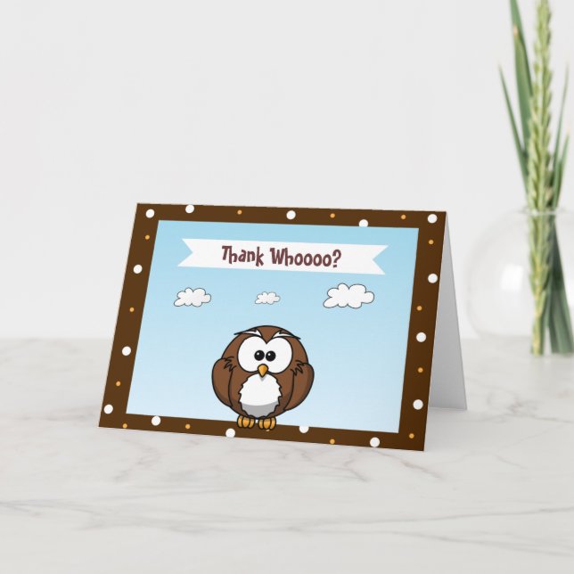 Tarjeta De Agradecimiento Búho lindo Gracias Cartas (Anverso)