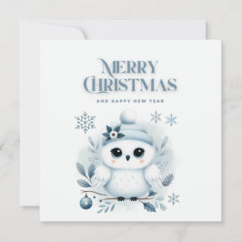 Tarjeta De Agradecimiento Búho navideño