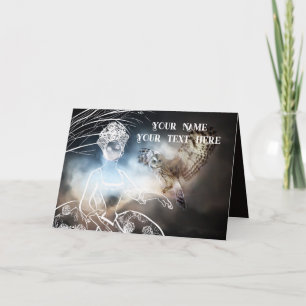 Tarjeta De Agradecimiento Búho Nocturno y Dama