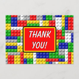 Tarjeta De Agradecimiento Building Blocks Boys Birthday Party (Fiesta de cum