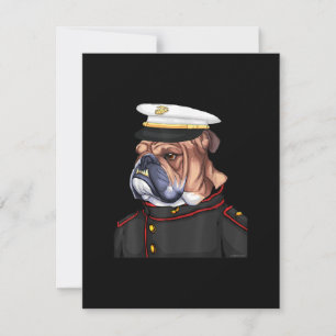 Tarjeta De Agradecimiento Bulldog de las fuerzas armadas militares Perro mal