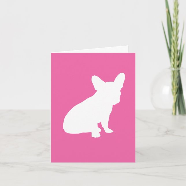 Tarjeta De Agradecimiento Bulldog francés Baby Shower Frenchie Rosa (Anverso)
