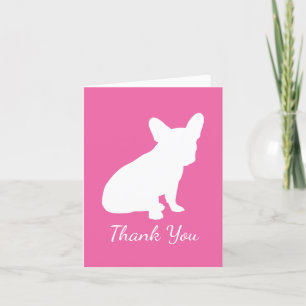 Tarjeta De Agradecimiento Bulldog francés Baby Shower Frenchie Rosa