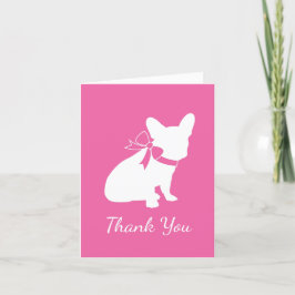 Tarjeta De Agradecimiento Bulldog francés Baby Shower Frenchy Frenchie Pink