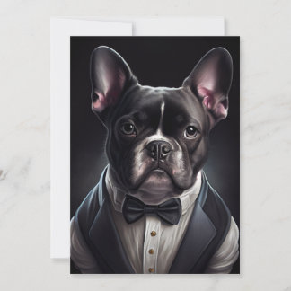 Tarjeta De Agradecimiento Bulldog francés con esmoquin