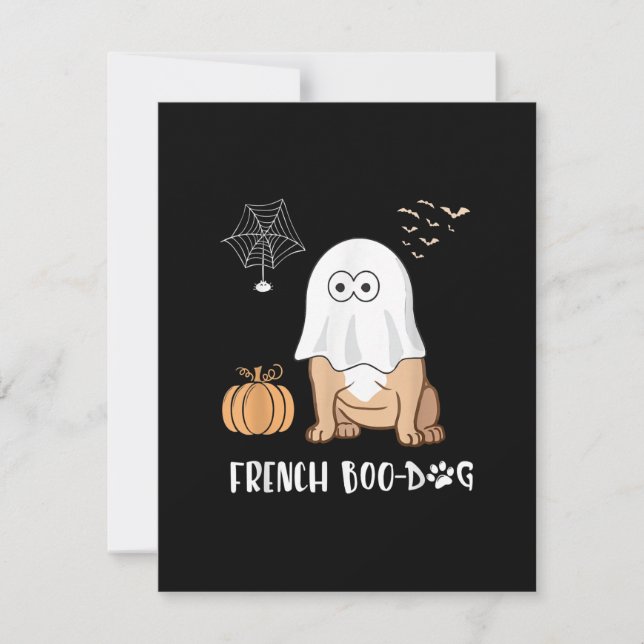 Tarjeta De Agradecimiento Bulldog francés Halloween Cute Boo-Dog 2020 Tees (Anverso)