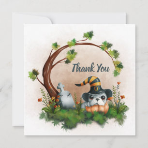 Tarjeta De Agradecimiento Bulldog francés lindo cachorro Halloween Baby Show