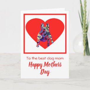 Tarjeta De Agradecimiento Bulldog francés: Silhouette, Día de la Madre del C
