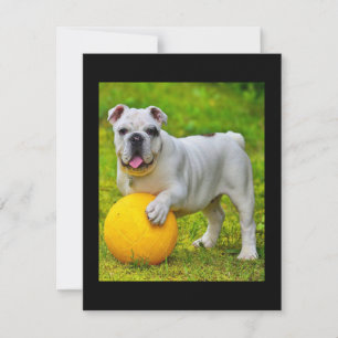 Tarjeta De Agradecimiento Bulldog inglés lindo Bulldog de baloncesto con reg