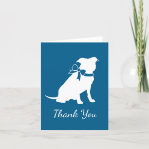 Tarjeta De Agradecimiento Bulldog Pit Baby Shower Blue Boy Pitbull