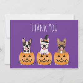 Tarjeta De Agradecimiento Bulldoges franceses Halloween Gracias