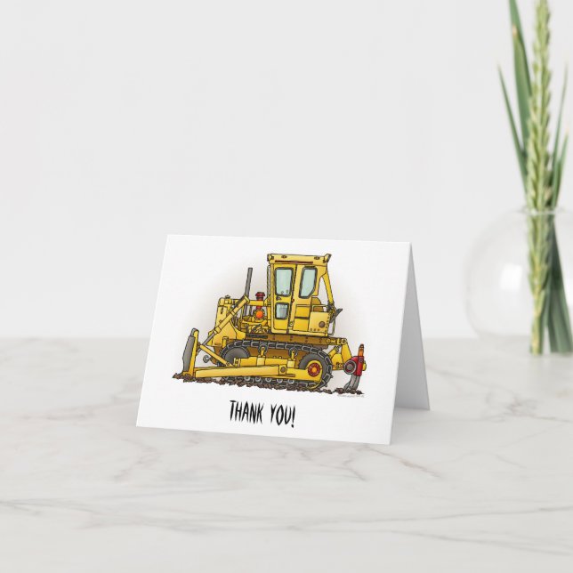 Tarjeta De Agradecimiento Bulldozer Dozer (Anverso)