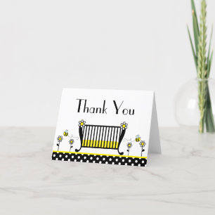 Tarjeta De Agradecimiento Bumble Bee Polka Dot Baby Shower Gracias