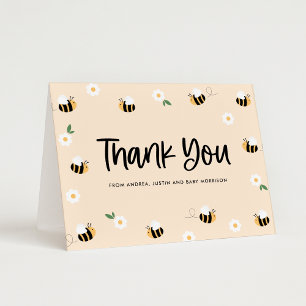 Tarjeta De Agradecimiento Bumblebee Baby Shower Blank