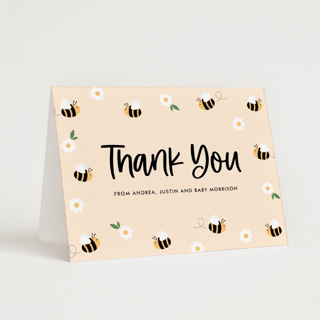 Tarjeta De Agradecimiento Bumblebee Baby Shower Blank (Subido por el creador)