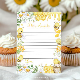 Tarjeta De Agradecimiento Bumblebee Floral Time Capsule Note Message Card